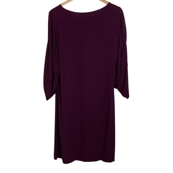 Eileen Fisher Plum Silk Shift Dress - Picture 3 of 11